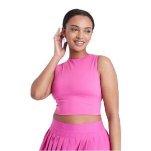 New All in Motion Brushed Sculpt Muscle Cropped Sports Bra Vibrant Pink Small